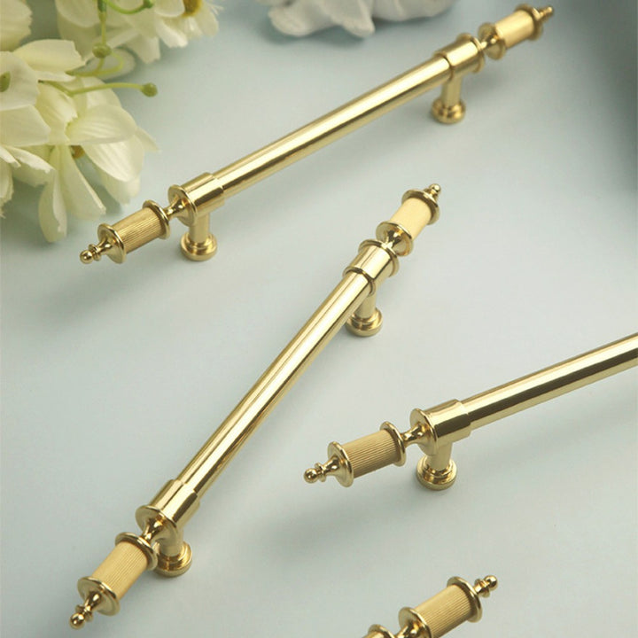 PULSE polished gold 5 inch cabinet bar pull - navy blue kitchen - ARCHANDLES