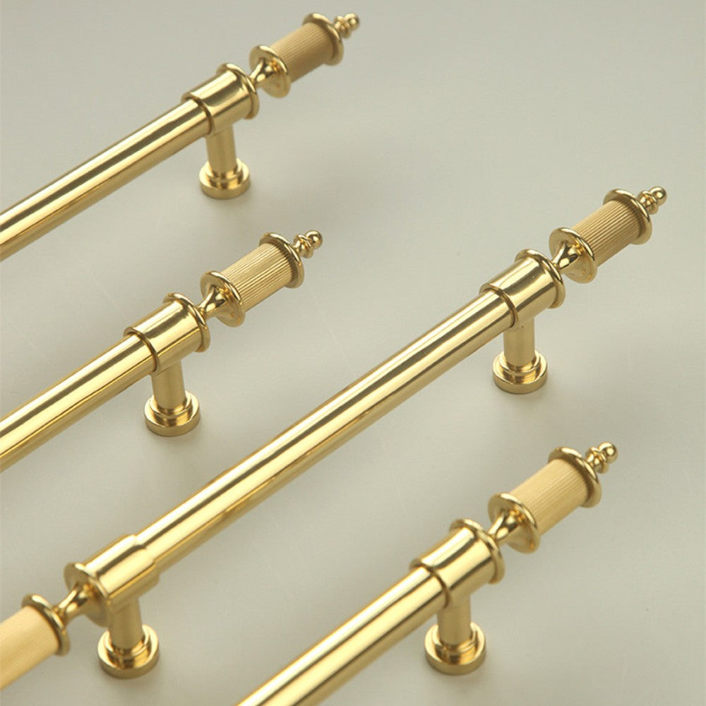 PULSE polished gold 5 inch cabinet bar pull - navy blue kitchen - ARCHANDLES