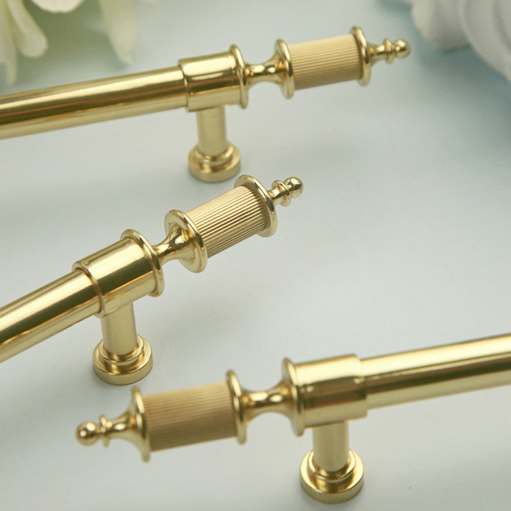 PULSE polished gold 5 inch cabinet bar pull - navy blue kitchen - ARCHANDLES