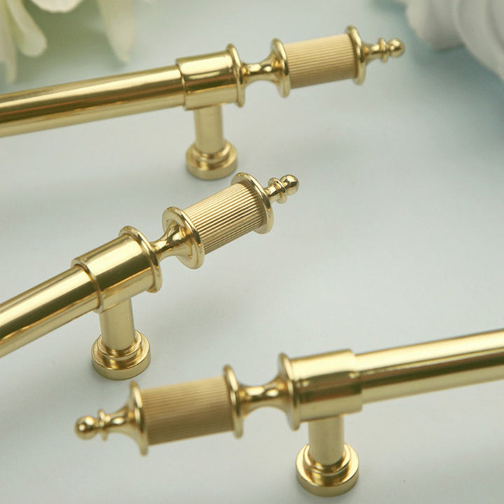 PULSE polished gold 5 inch cabinet bar pull - navy blue kitchen - ARCHANDLES