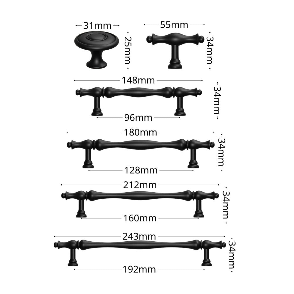 5 Inch Matte Black Cabinet Pulls | RADIANT