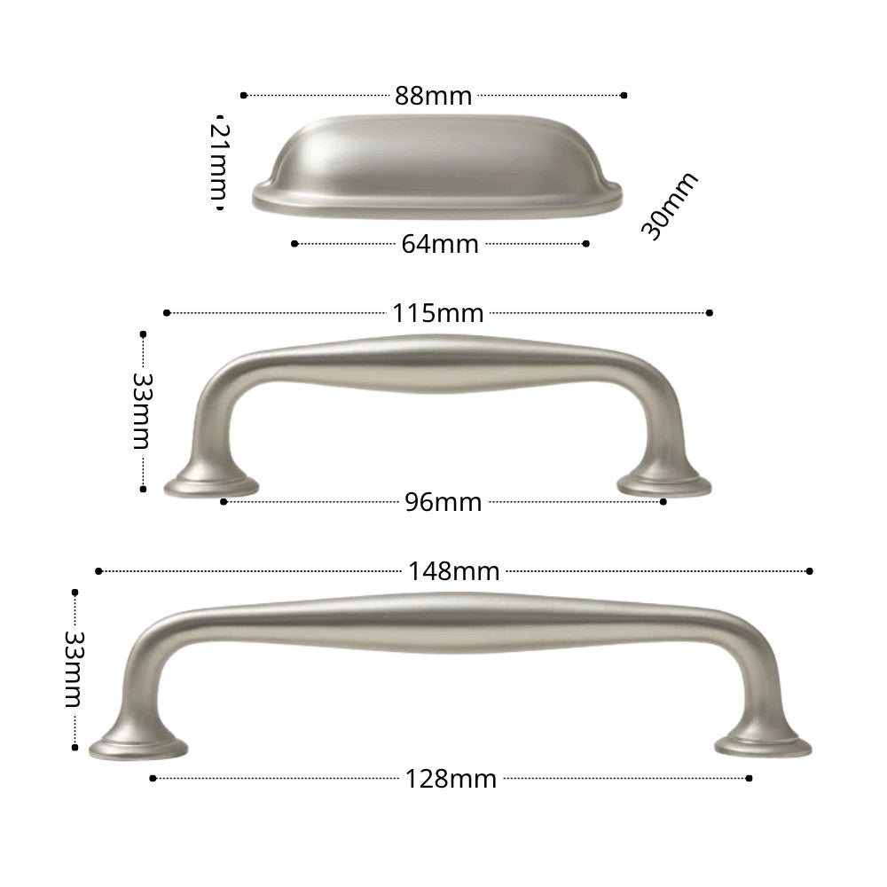 2.5 Inch Brushed Nickel Cup Pulls | REGAL