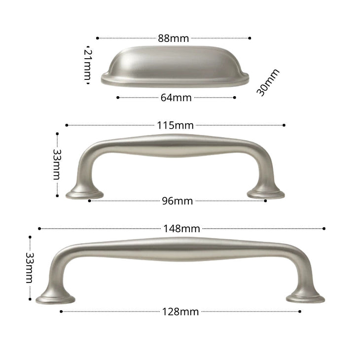 2.5 Inch Brushed Nickel Cup Pulls | REGAL