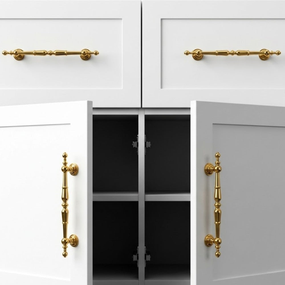 SILK polished gold 10 inch cabinet bar pull - navy blue kitchen - ARCHANDLES