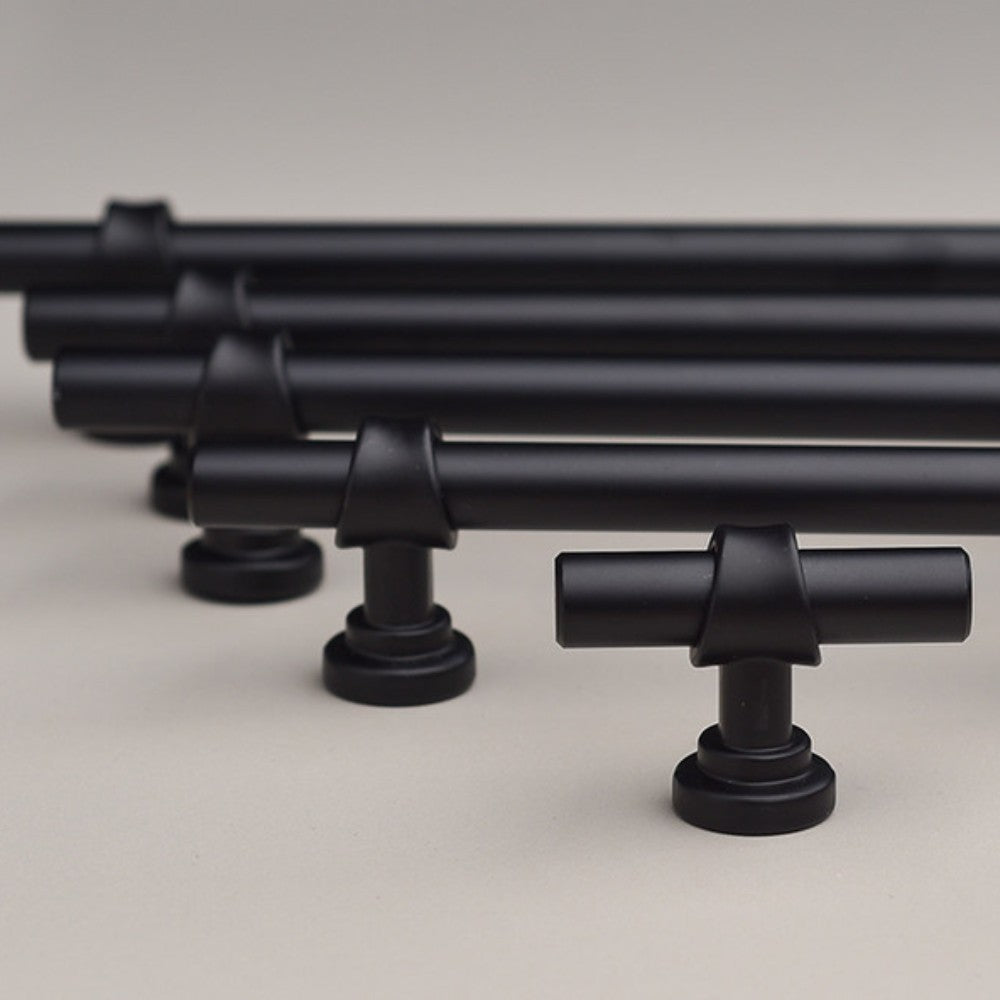SKYE cabinet pull matte black finish texture close-up
