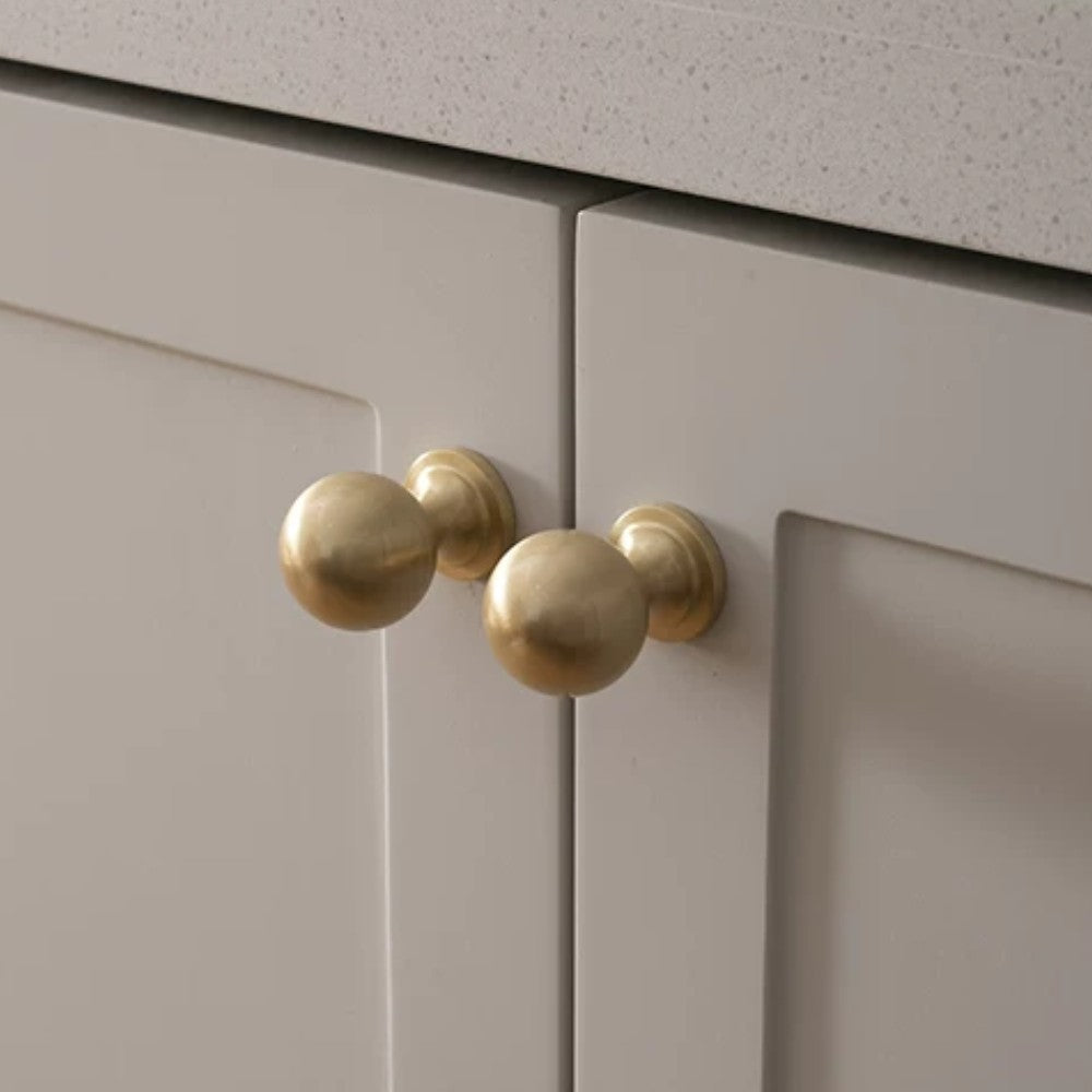 SPAN brushed brass 12.5 inch cabinet bar pull - navy blue kitchen island - ARCHANDLES
