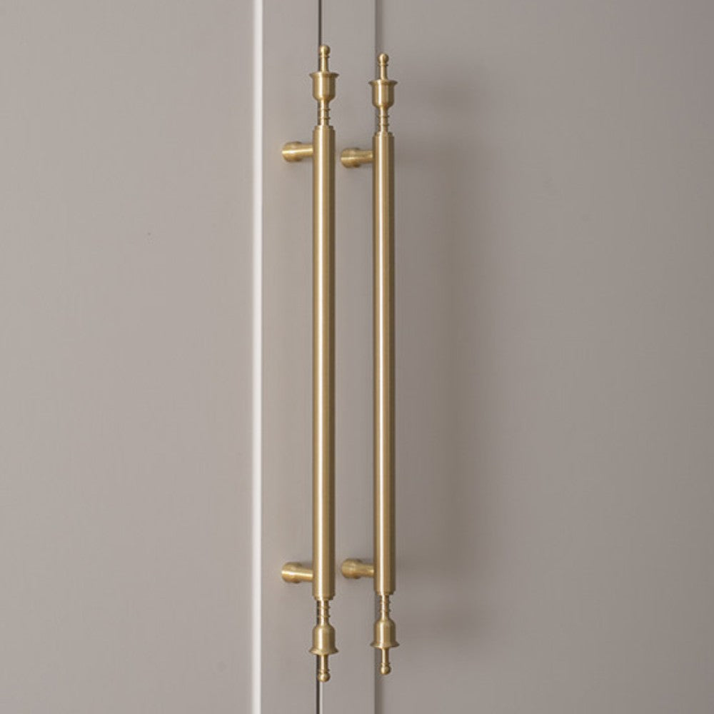 SPAN brushed brass 12.5 inch cabinet bar pull - navy blue kitchen island - ARCHANDLES