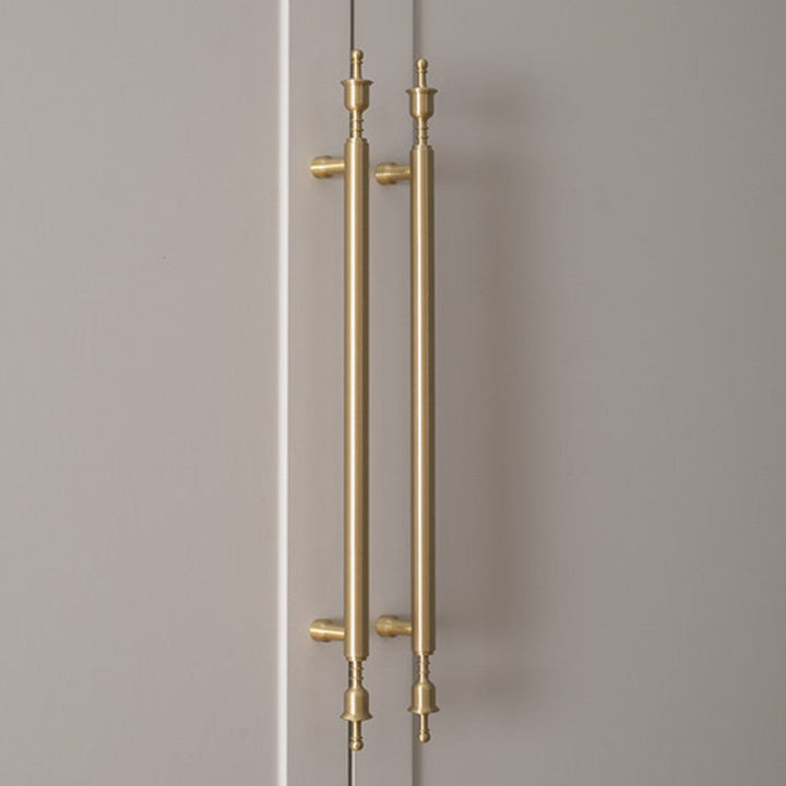 SPAN brushed brass 12.5 inch cabinet bar pull - navy blue kitchen island - ARCHANDLES