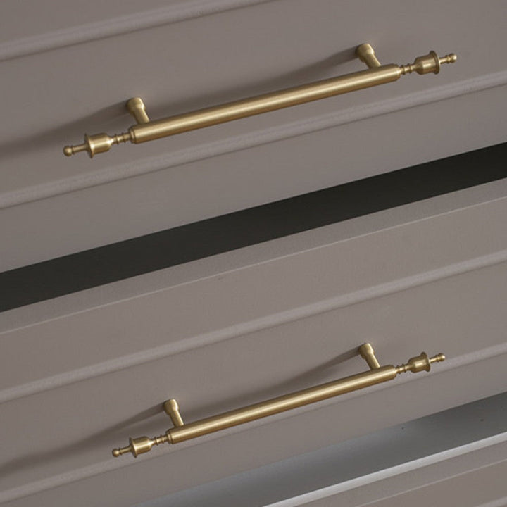 SPAN brushed brass 12.5 inch cabinet bar pull - navy blue kitchen island - ARCHANDLES