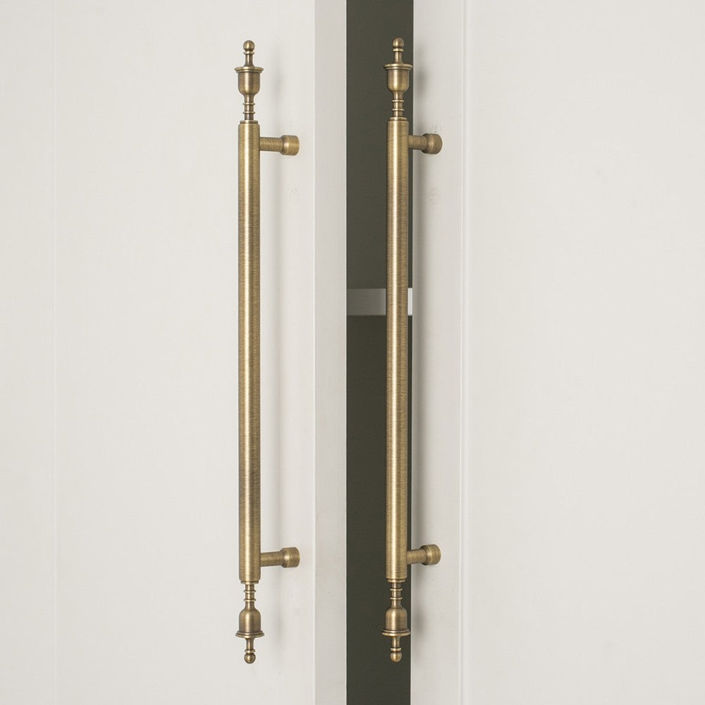 SPAN brushed brass 12.5 inch cabinet bar pull - navy blue kitchen island - ARCHANDLES