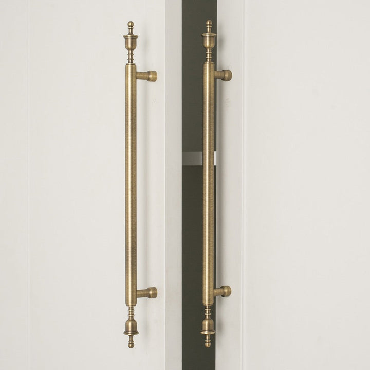 SPAN brushed brass 12.5 inch cabinet bar pull - navy blue kitchen island - ARCHANDLES