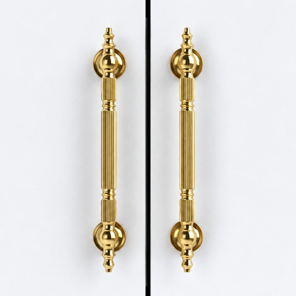 VEIL polished gold 7.5 inch cabinet bar pull - navy blue kitchen - ARCHANDLES