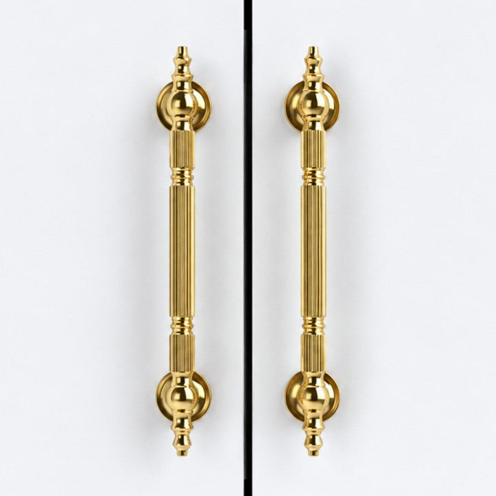 VEIL polished gold 7.5 inch cabinet bar pull - navy blue kitchen - ARCHANDLES