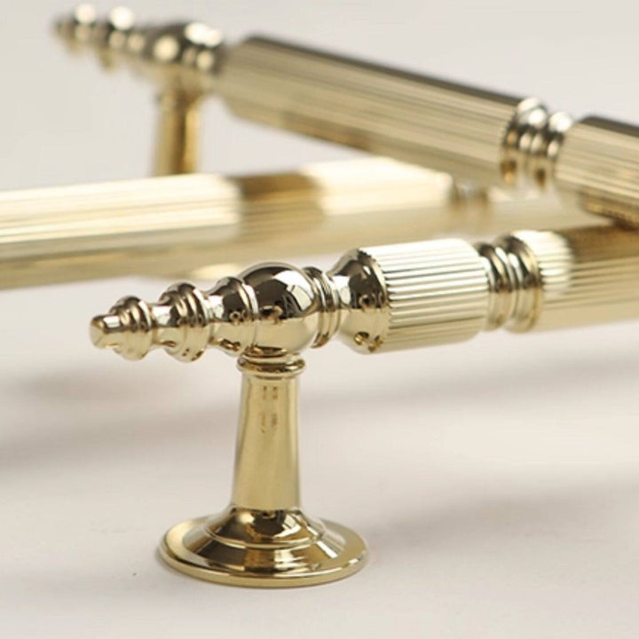 VEIL polished gold 7.5 inch cabinet bar pull - navy blue kitchen - ARCHANDLES