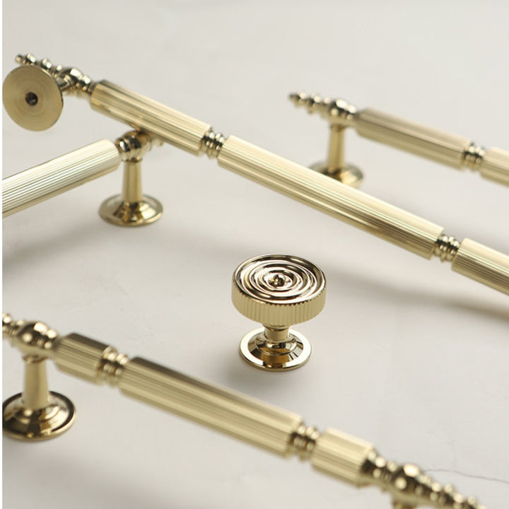 VEIL polished gold 7.5 inch cabinet bar pull - navy blue kitchen - ARCHANDLES