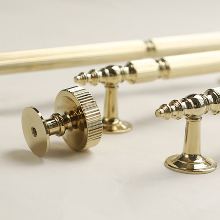 VEIL polished gold 7.5 inch cabinet bar pull - navy blue kitchen - ARCHANDLES
