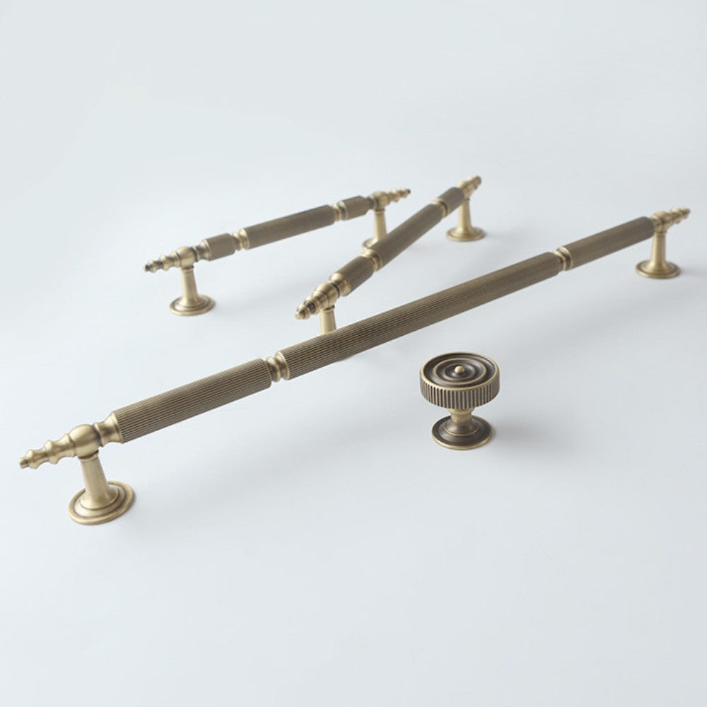 VEIL polished gold 7.5 inch cabinet bar pull - navy blue kitchen - ARCHANDLES