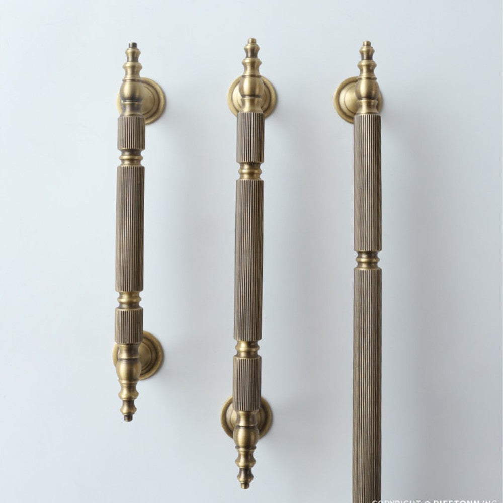VEIL polished gold 7.5 inch cabinet bar pull - navy blue kitchen - ARCHANDLES
