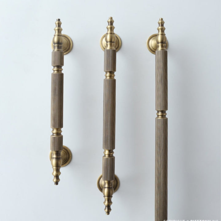 VEIL polished gold 7.5 inch cabinet bar pull - navy blue kitchen - ARCHANDLES