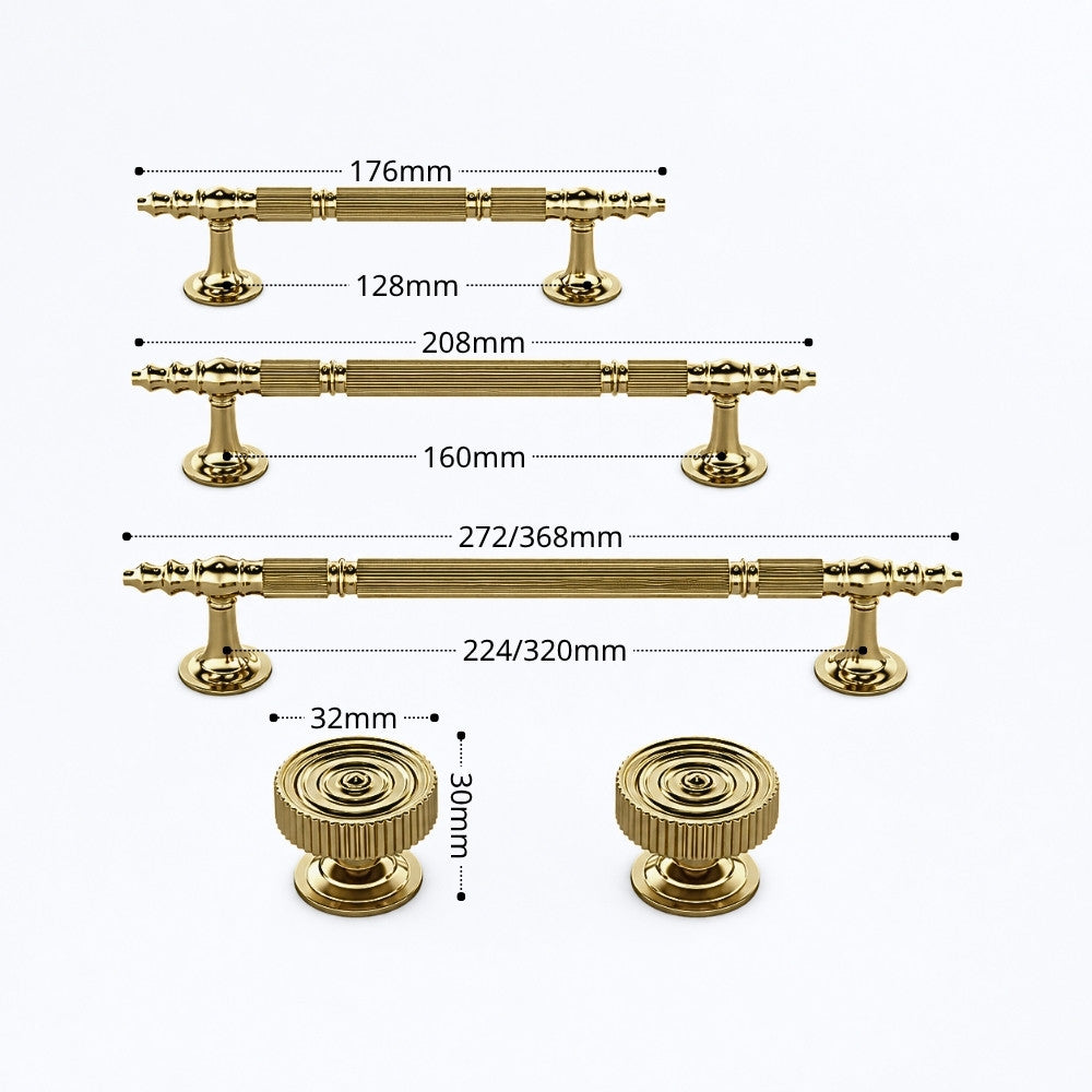 VEIL polished gold 7.5 inch cabinet bar pull - navy blue kitchen - ARCHANDLES