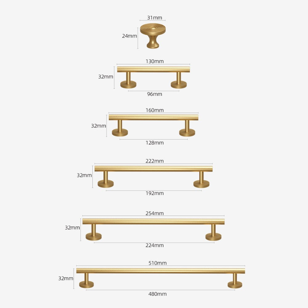 ZEPHYR brushed gold 7.5 inch cabinet bar pull - ARCHANDLES